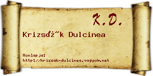Krizsák Dulcinea névjegykártya
